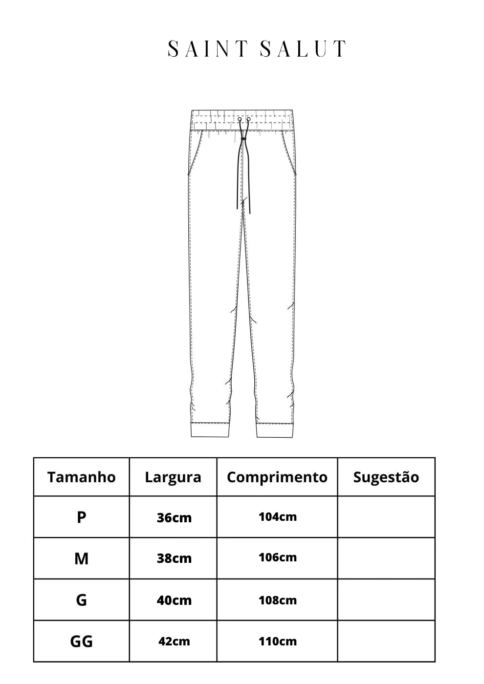 Guia de medidas — Sweatpants Over Linen Gram