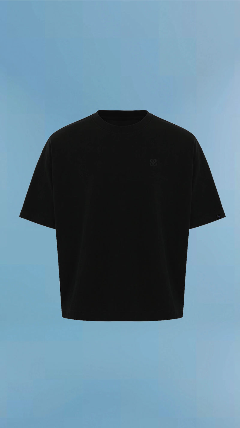 Boxy TEE Double "S" Black
