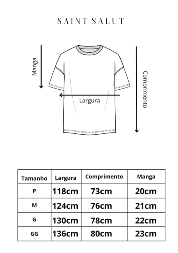 Guia de medidas — T-Shirt Chrysanthème Marble