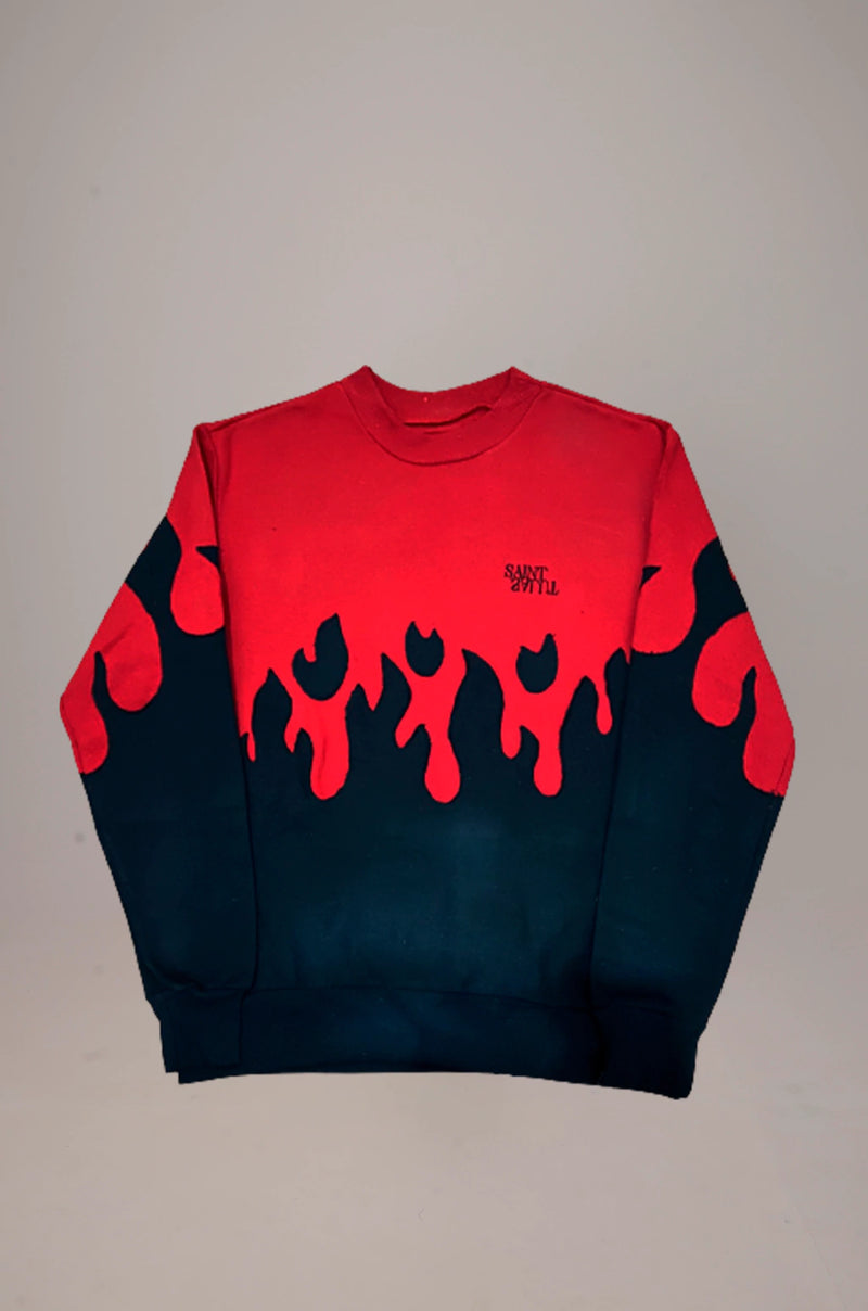Fleece Crewneck Flame "Ruby"