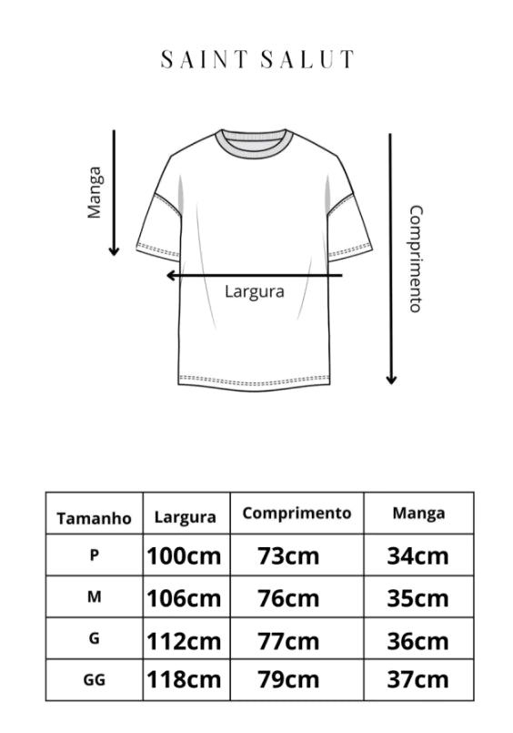 Guia de medidas — T-Shirt Flower Gelato Brown