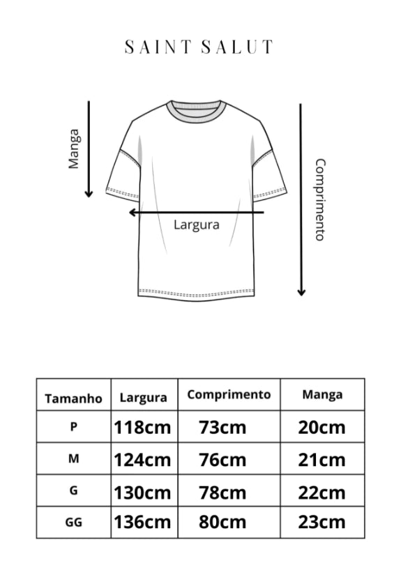 Guia de medidas — 1998 Oversized Tee Off-White
